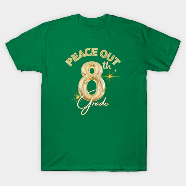 Peace Out 8th Grade Retro Graduation Class T-Shirt by bouchrartiste